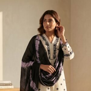 Black line cotton Kurta