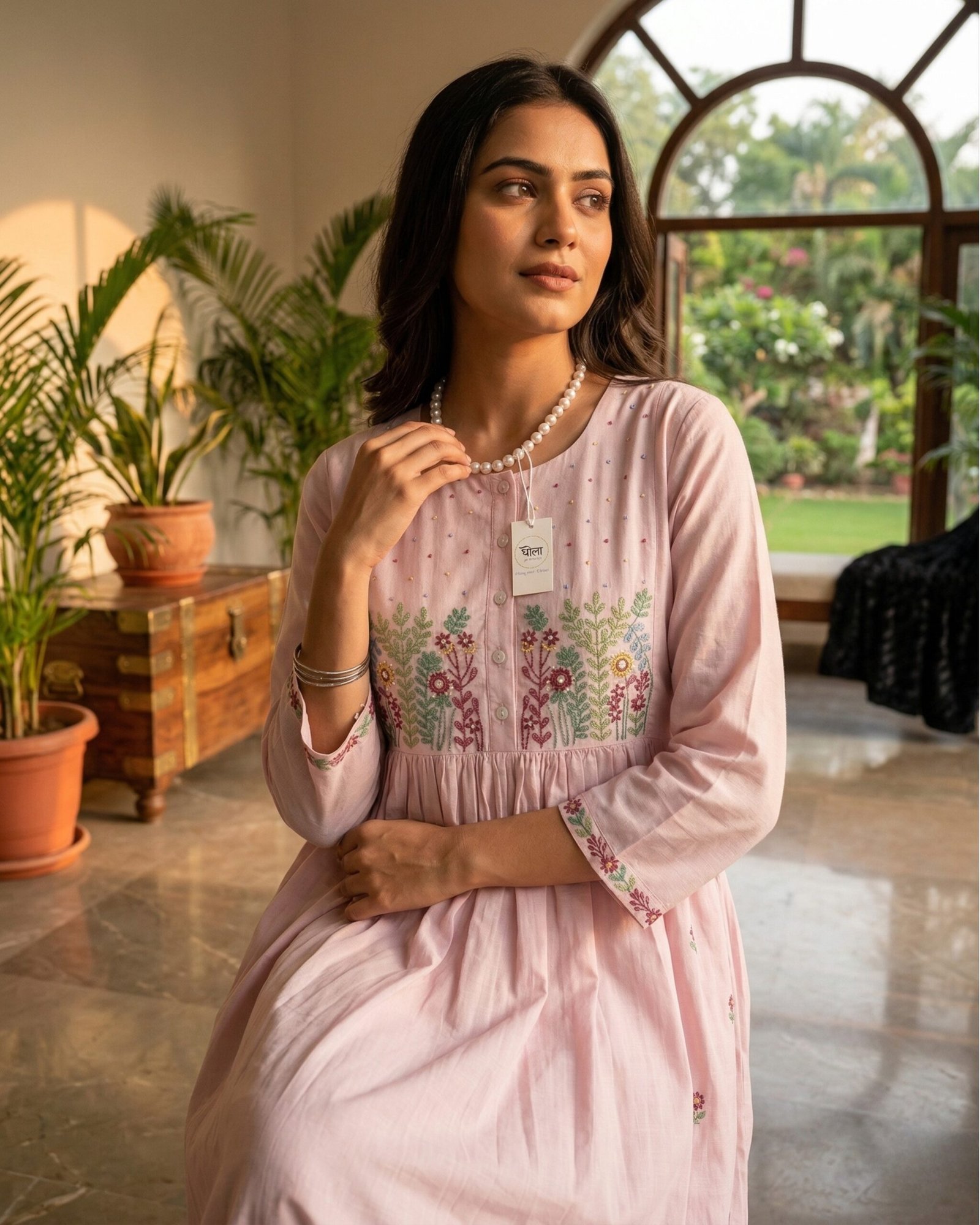 Light pink mul cotton set - Image 3