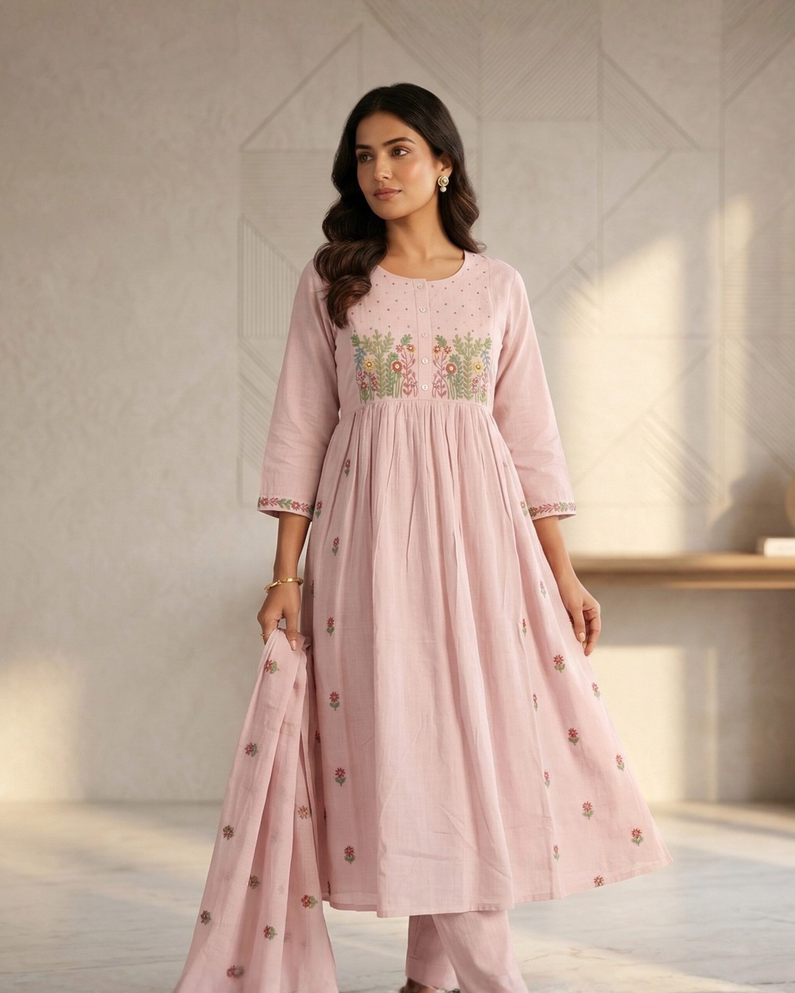 Light pink mul cotton set - Image 4